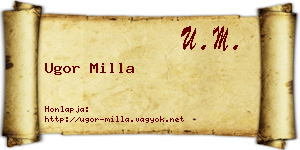 Ugor Milla névjegykártya